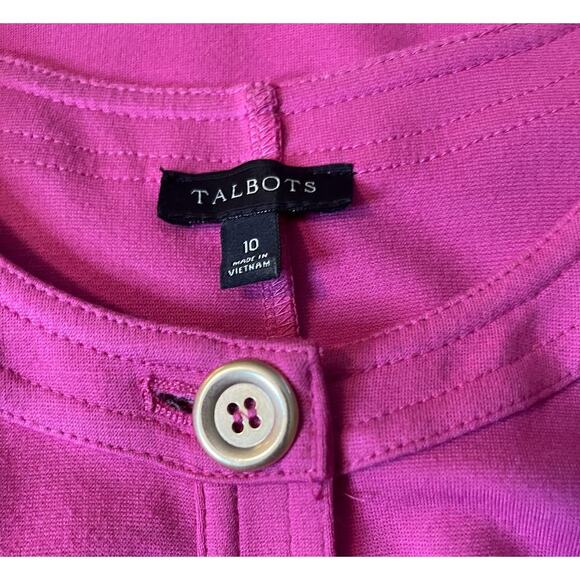 Talbots Hot Pink Retro Sleeveless Shift Dress - Size 10 - Picture 6 of 7